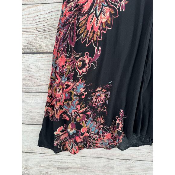 Free People Intimately Floral Semi Sheer Mini Dress Womens Small Black Purple - Picture 6 of 11